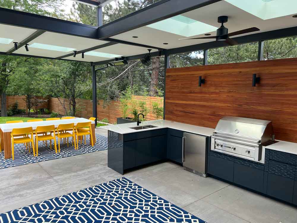 Photograph of a modern outdoor living space by Sacred Spaces